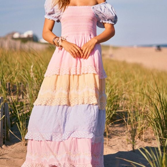 LoveShackFancy Capella Tiered Maxi Dress AMBROSIA - Picture 1 of 4